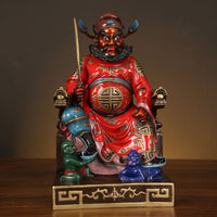Brass Zhong Kui Statue, Taoist Deity Figure, Large Size for Study or Living Room