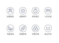 遥控LED灯具带开关插座插电插头卧室宿舍书桌床头台灯护眼小夜灯 三插普通款+10W暖色灯泡
