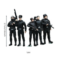 5 Pieces Hand-Painted Police Officer Miniature Figure Miniature Police Figures Detailed Diorama Figure Realistic for Collectors