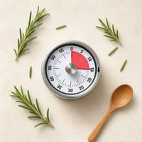 1 Piece Visual Countdown Timer Analog Magnetic Kitchen Timer Mechanical Cooking Countdown Timer Stainless Steel Wind-up Construction Suitable for Apartment Kitchen Office Pantry