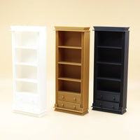 Mini Narrow Bookshelf Realistic Details 1:12 Miniature Bookcase Polished Finish