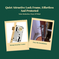 Universal door lock frame, quiet latch, interior privacy lock, adjustable for wooden room doors, easy installation, home security