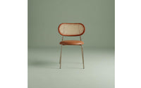 Easy to Match Rattan Dining Chair Rustic Rattan Back Chair Vintage Dining Seat for Guesthouse, Restaurant, Cafe