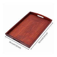 Wooden Serving Tray Reddish-Brown Homeware Polished Finish