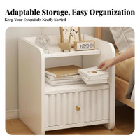 Bedside Drawer Unit Rounded Corners Single-Drawer Bedside Table Elevated Legs
