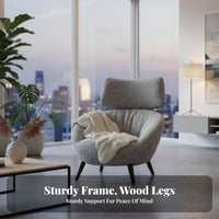 Upholstered Highrear Armchair Minimalist Design Upholstered Tallreared Armchair with Side Panels Armchair Sturdy Frame Easy