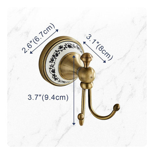 Antique Brass Coat Hook Bathroom Friendly Vintage Double Hook Rustic Look