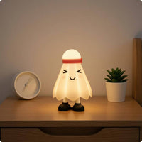 Badminton Night Light ABS Plastic Cartoon Face Lamp Portable for Bedside Table