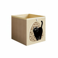 Foldable Cat Print Storage Cube Collapsible Design Cat Print Storage Basket