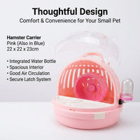 Portable Pet Carrier with Top Entry, Small Animal Travel Cage and Hamster Carrier with Handle, Outdoor Bird Carrier for Small Animal Travel