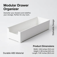 Kitchen Drawer Dividers Organizer Box with Compartments, Storage Insert for Makeup Organiser, Lidless Rectangular Divider for Office