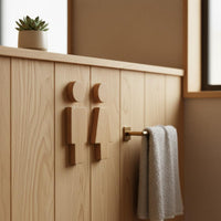 2 Pieces Wooden Toilet Sign Set Long-Lasting 3D Wood Toilet Symbols Easy To