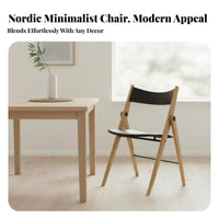 Foldable Wooden Chair Sturdy Frame Upholstered Wooden Folding Chair for Parties