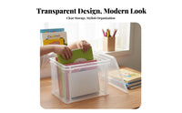 Clear Book Bin sturdy Stackable Clear Book Crate Easy to Clean for Study Room