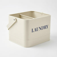 Handled Storage Basket Minimalist Divided Basket Light Beige Household Organizer for Laundry Room