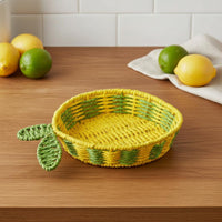 Woven Paper Rope Basket Handwoven Home Storage Eco-Friendly for Kitchen Counter