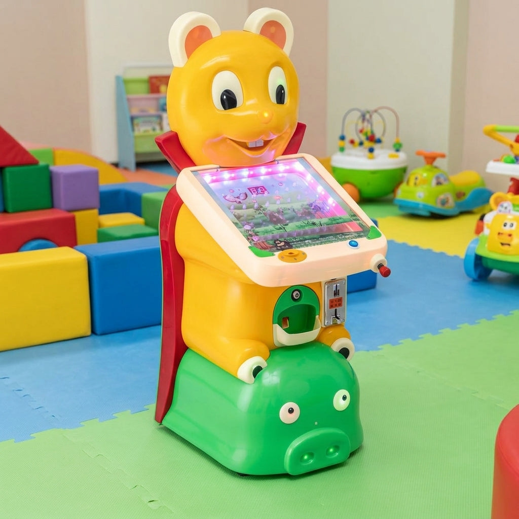 Children's Arcade Machine, Coin-Operated Marble Game Machine, 55 x 40 x 110 cm, Bright Yellow