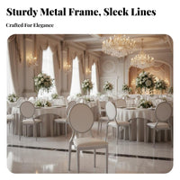 Silver Chiavari Chair Bamboodesign Frame Banquet Seating Electroplated Finish Lightweight for Restaurant Owners, Special Events