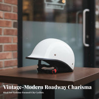 Retro Half Helmet Shell Vintage Design Quick Release Buckle for Women Riders, Street Riding, City Commuting