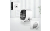 Tabletop Air Desktop Fan Black Grille Mini Oval Viewing Window for Office