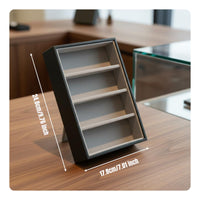 4 Slot Glasses Display Stand Soft Flocked Lining Desktop Eyewear Display Case