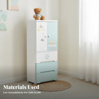configurable Cube Organizer Large Capacity Storage Cabinet Cartoon Pattern for Babies