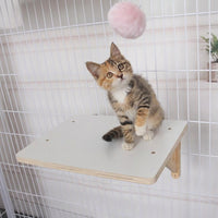 Cat Perch and Shelf Small Animal Cage Accessory, Solid Wood Multi-Layer Board for Indoor Cats, 15kg Maximum Load for Adult Exercise Enrichment