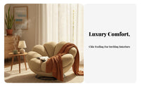 Plush rotate Armchair Light Luxury aesthetic Round rotate Chair Comfortable Design Ergonomic Support for Home awayice