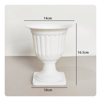 Planter with Pedestal Base Decorative Flower Pot Classic for Desk