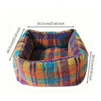 Lamb fleece cat bed, removable pad