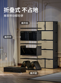 中古风收纳柜开放式收纳箱客厅边柜自由组合翻斗柜储物玩具零食柜