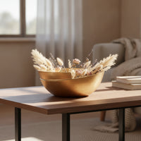 Decorative Bowl Hammered Vessel Textured Floral Container for Centerpiece, Tabletop