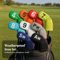 9 Pieces Golf Iron Head Cover Set | Easy-to-Manage Elastic Opening, Guard Padded Shape, Golf Iron Head Covers, for Travel