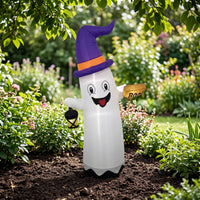 Outdoor Halloween Inflatable Ghost Standing Ghost Decoration with Lantern Bright Huge for Party Displays