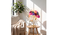 Decorative Rose Petal Lamp Ambient Table Lamp with Flower Shade Romantic Floral Desk Light Gold-Tone for Bedroom, Living Room, Wedding