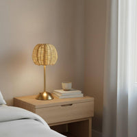 Rattan Table Lamp Bronze-Gold Finish Home Lighting