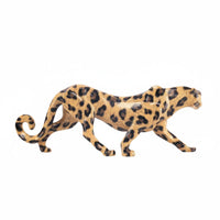 Decorative Leopard Figurine Handmanually Colored Feline Statue Figurine Textured Finish Animal Sculpture