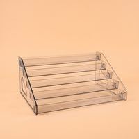 Tiered Display Shelf Desktop Organizer, 5 Clear Riser for Makeup Vanity, Cosmetics Storage Stand, Acrylic for Collectibles