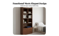 Standalonestanding Multi-Compartment Shelving Single Large Capacity Bookcase Space-Saving Design Bookshelf Easy Assembly for Homeowners, Book Lovers, Awayice Workers, Bedroom, Study Room