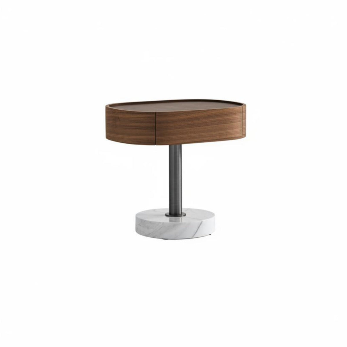 Nightstand with Storage Modern Design Bedroom Furniture Stone-Patterned Top