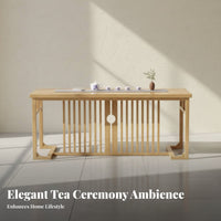 Solid Wood Construction Gongfu Tea Table and Chair Set Modern Chinese Design Home Furniture Zen-Inspired Design Easy to Clean for Homeowners, Apartment Dwellers, Office Managers, Balcony, Living Room, Restaurant