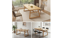Rectangular Wooden Dining Table Sturdy Trestle Dining Table Reinforced Furniture Stylish for Kitchen, Restaurant