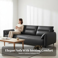 Straight-Line 3-Seater Sofa Minimalist Design Living Room Couch sturdy Frame Household Furniture for Pet Owners, Lounge, Home whiteice, Gaming periods