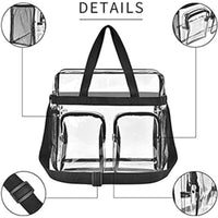 Transparent PVC Shoulder Bag Multi-Pocket Convenient Handbag Travel Bag Large Capacity Swimming Bag