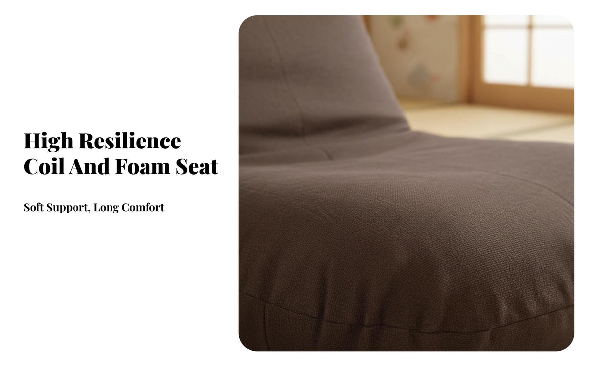 Japanese Aesthetic Single-Person Backrest Seat Armless Floor Chair Comfortable Indoor Seating Space-Saving for Students, Meditators, Bay Window, Balcony, Bedroom, Dorm Room