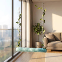 Parrot Swing Bird Perch and Cockatiel Rope Straight Perch, Quiet No-Bell Parrot for Cage Accessories and Bird Rope