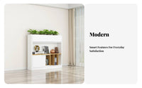Multi-Functional Double-Sided shelving unit with Sliding Doors Combination Design Freestanding Shelving Unit Space-Saving Room Divider Decorative Accent for Apartment Dwellers, Office Workers, Interior Designers, Small Spaces