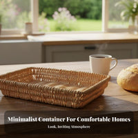 Round Woven Platter adaptable Storage Basket Lightweight for Cafe Owners