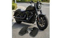 Wide Platform Motorcycle Footrests with Rubber Grip Grooved Motorcycle Footrests with Rubber Inlay Slim-Line Footrest Non-Slip for Motorcyclists, Cruiser Riders, Highway Cruising