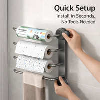 Wall Mounted Holder for Under Cabinet and Kitchen Iron Paper Roll for Every Home Cook
